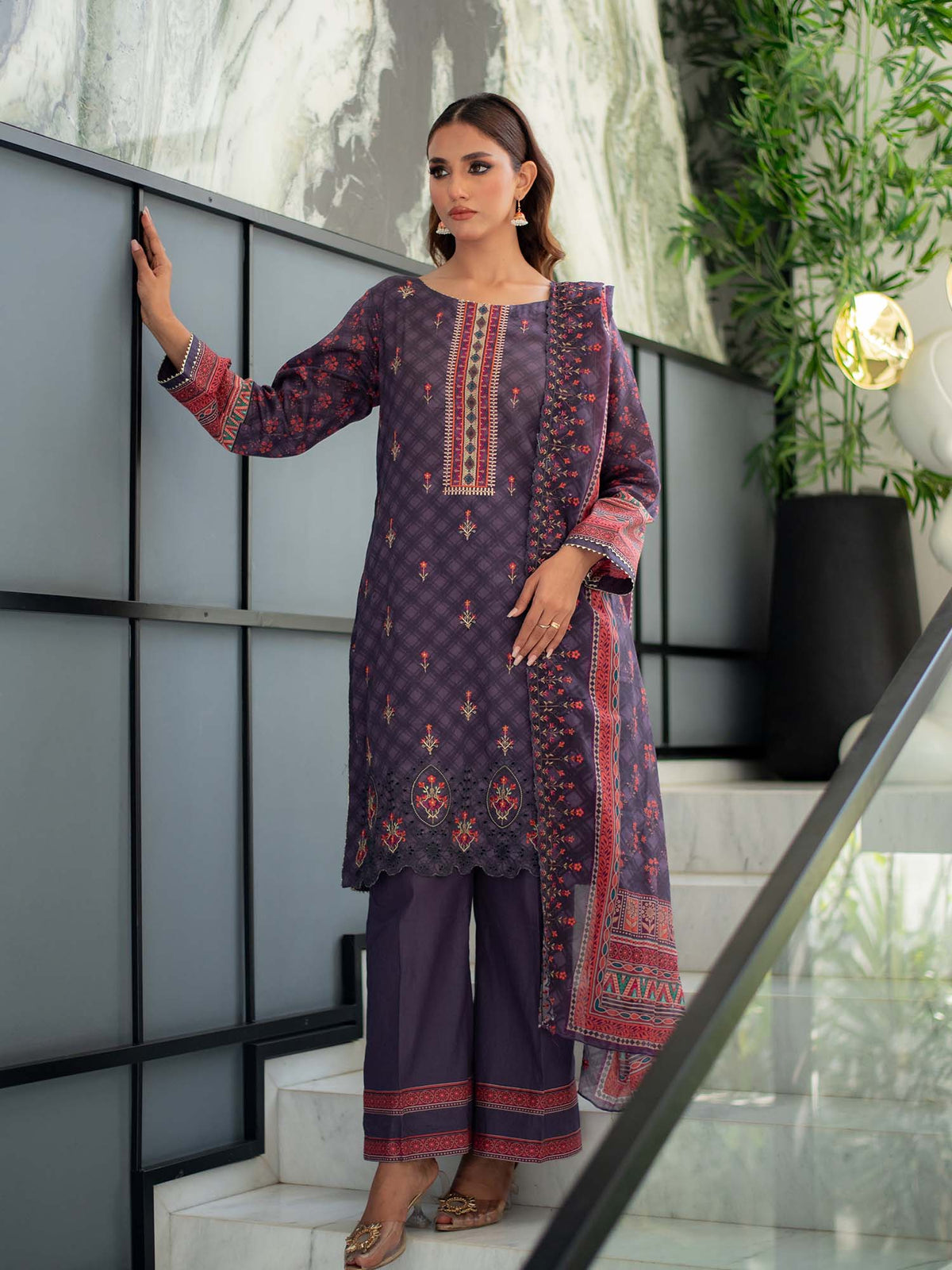 Fabrics 3 Piece Embroidered Cutwork Pret Collection