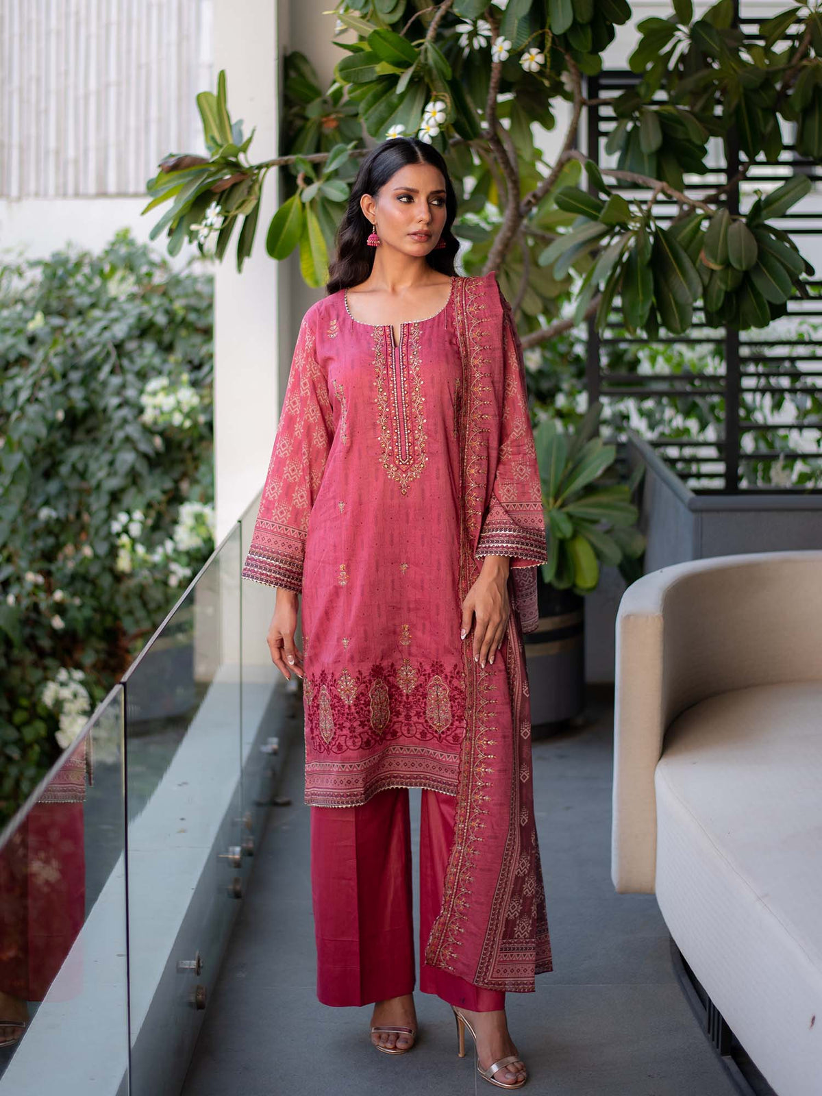 Fabrics 3 Piece Embroidered Cutwork Pret Collection