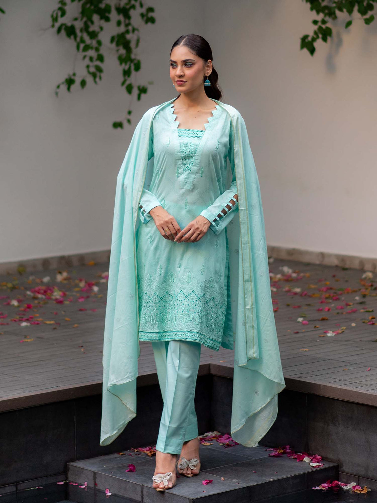 Fabrics 3 Piece Embroidered Cutwork Pret Collection