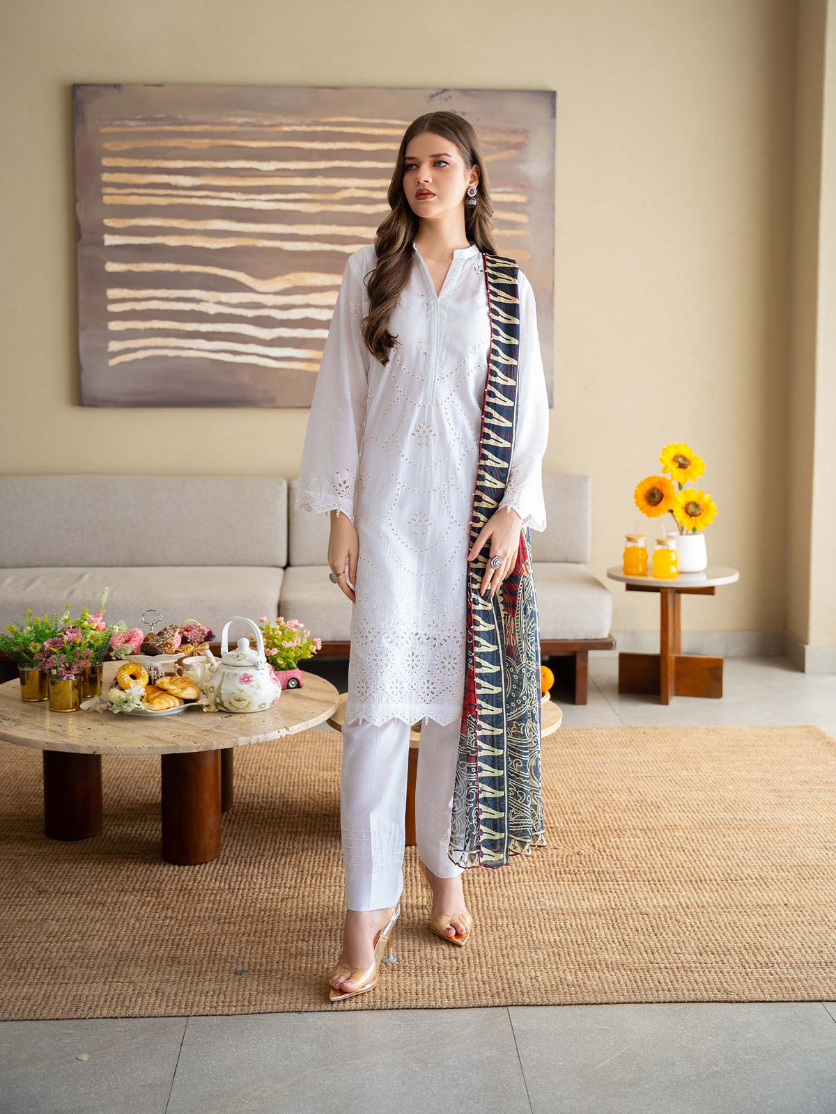 Chikankari Pret Lawn Suit 06 White