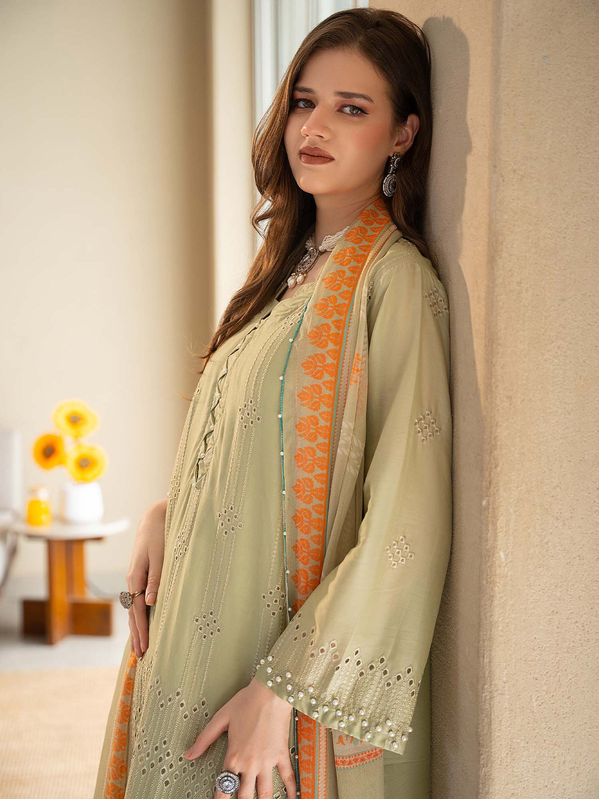 Chikankari Pret Lawn Suit 02 Green