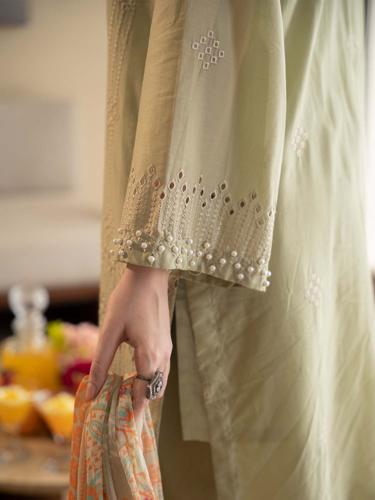 Chikankari Pret Lawn Suit 02 Green