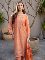 Chikankari Pret Lawn Suit 07 Peach