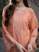 Chikankari Pret Lawn Suit 07 Peach