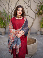 Chikankari Pret Lawn Suit 08 Red