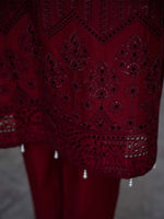 Chikankari Pret Lawn Suit 08 Red