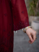 Chikankari Pret Lawn Suit 08 Red