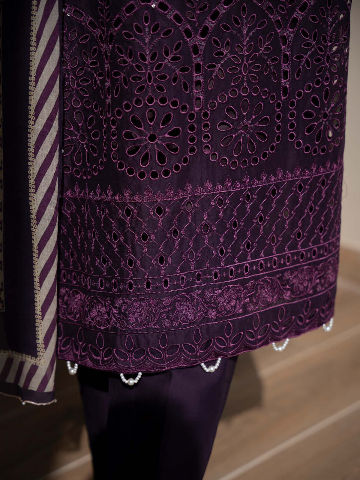 Chikankari Pret Lawn Suit 09 Purple