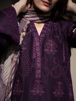 Chikankari Pret Lawn Suit 09 Purple