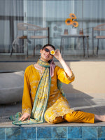 Chikankari Pret Lawn Suit 03 Yellow