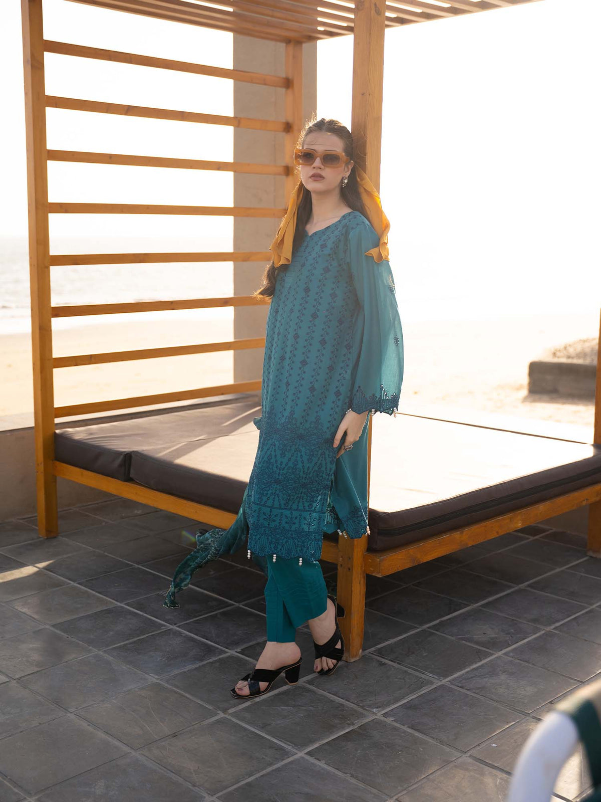 Chikankari Pret Lawn Suit 05 Blue