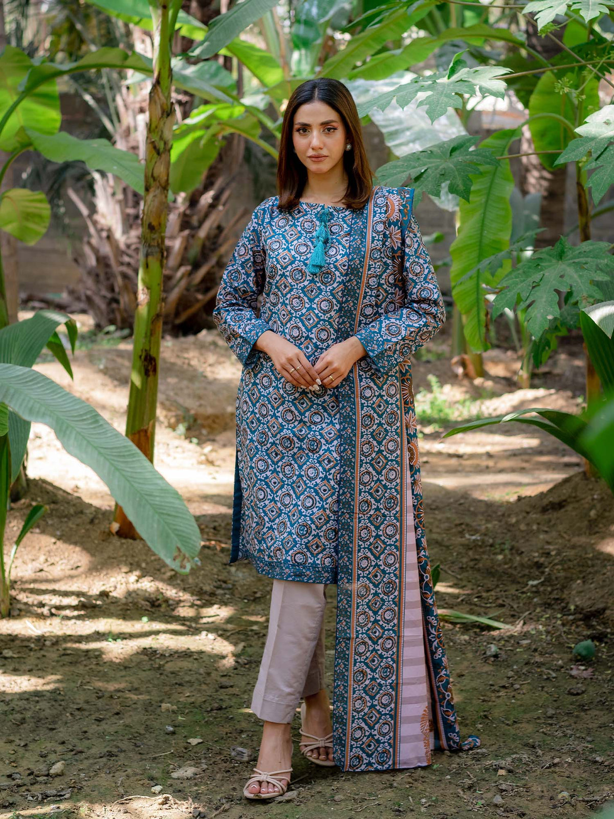 Printed Cambric 3 Piece Suit 12