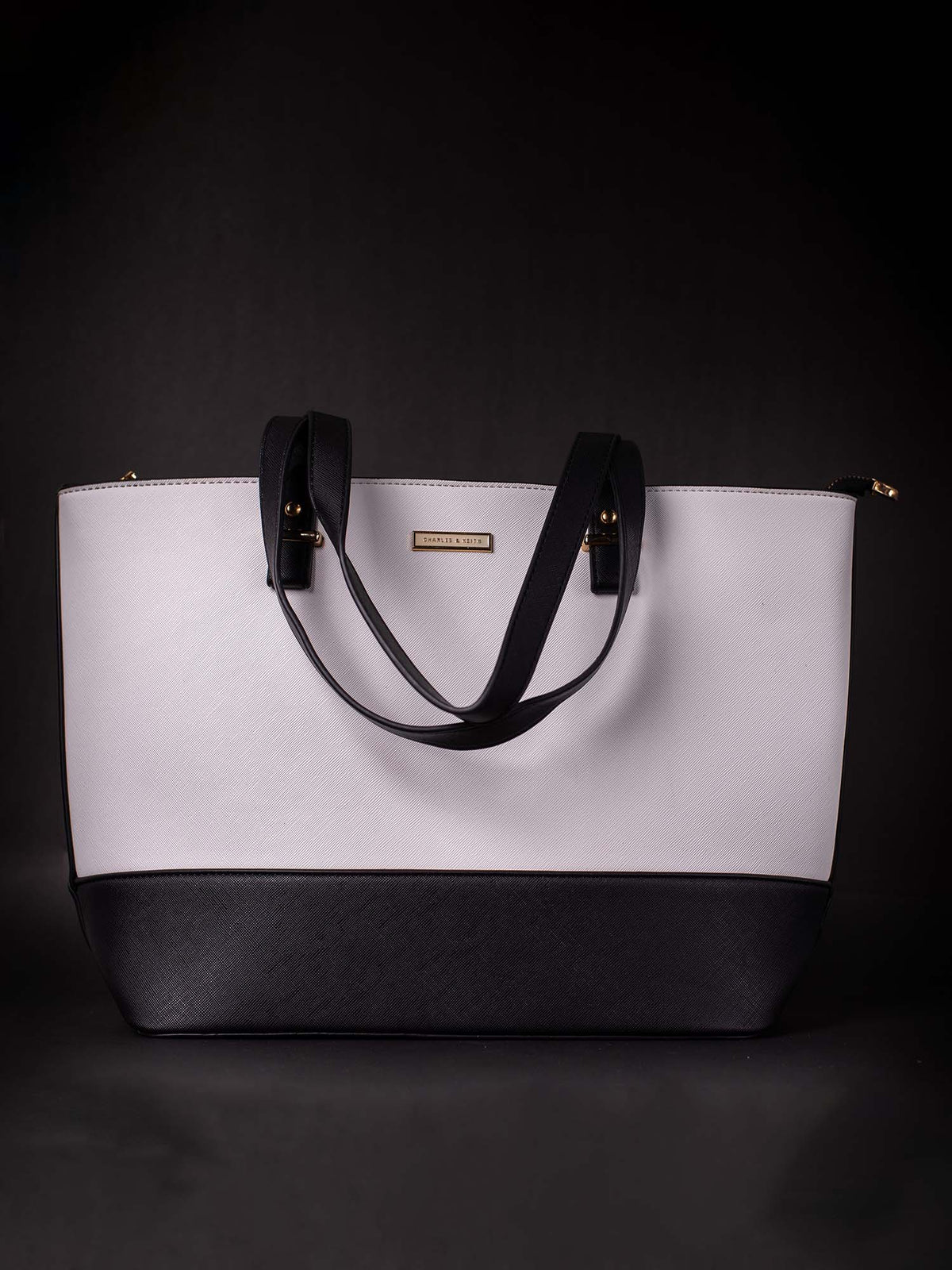 White & Black Tote Bag