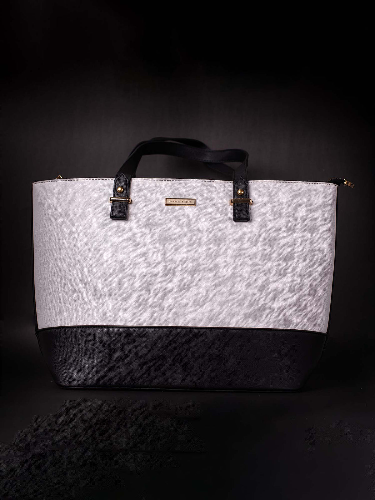 White & Black Tote Bag