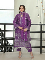 D-01 Chikankari Suit - Purple