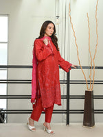 D-02 Chikankari Suit - Red