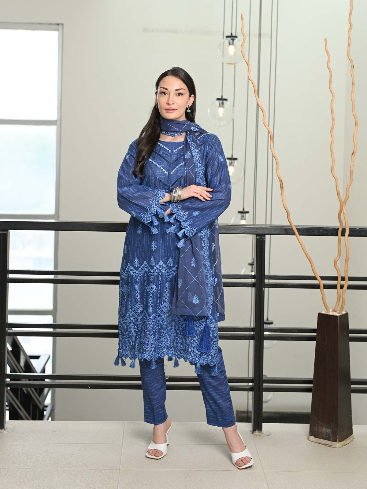 D-06 Chikankari Suit - Blue