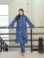 D-06 Chikankari Suit - Blue