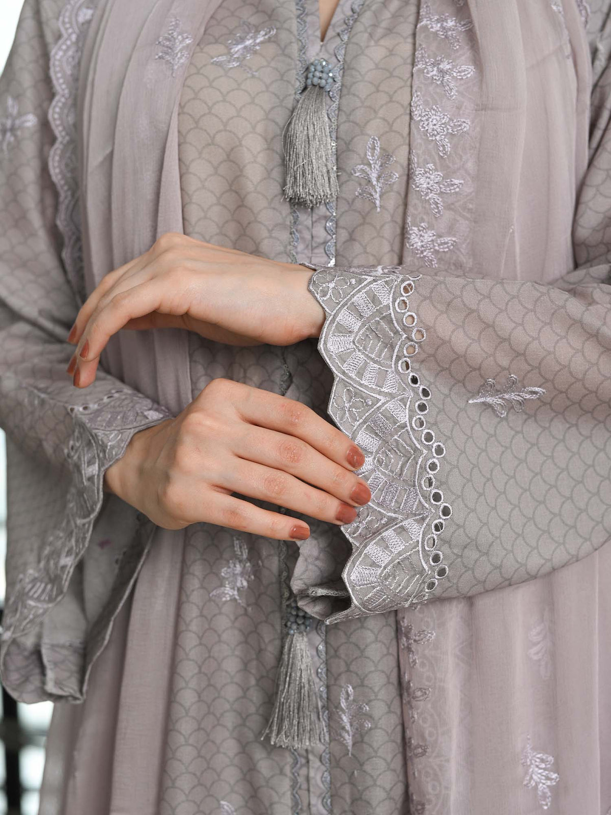 D-07 Chikankari Suit - Grey