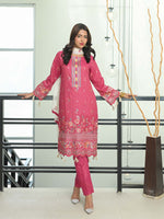 D-01 Masuri Embroidered Suit - Medium Pink