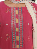 D-01 Masuri Embroidered Suit - Medium Pink