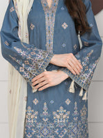 D-06 Masuri Embroidered Suit - Medium Blue