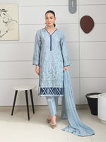 D-07 Masuri Embroidered Suit - Light Blue