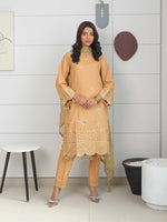 D-09 Masuri Embroidered Suit - Amber Yellow