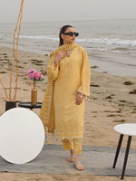 D-05 Schiffli Embroidered Suit Yellow