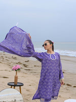 D-07 Schiffli Embroidered Suit Purple