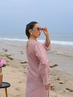 D-08 Schiffli Embroidered Suit Pink