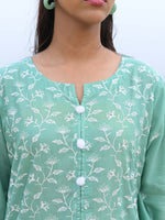 D-06 Schiffli Embroidered Suit Green